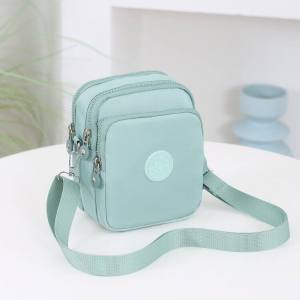 กระเป๋าสะพายข้างผ้า Oxford สไตล์เกาหลีสำหรับโทรศัพท์มือถือขนาดใหญ่ กระเป๋าสะพายข้างแบบลำลองสำหรับผู้หญิง กระเป๋าถือแบบตั้งขึ้น