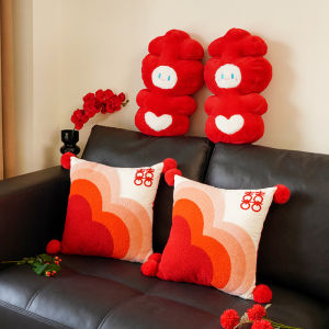 Wedding Celebration Bedding Dolls Pair Pillow New Couple Gift Bedroom Figurines Toys High End Plush Material Cartoon Style