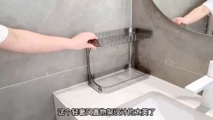 Bathroom Sink Tabletop Storage Rack Washstand Cosmetics Toiletries Floor Mounted Large Capacity Double Layer Organizing Rack