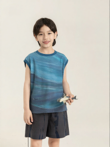 Whale Print Ombre Sleeveless T-shirt