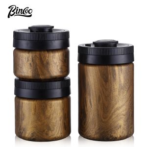 Bincoo cà phê đậu niêm phong Jar Báo Chí chân không bột cà phê bảo quản Canister thép không gỉ lưu trữ 400ml/600ml/1200ml