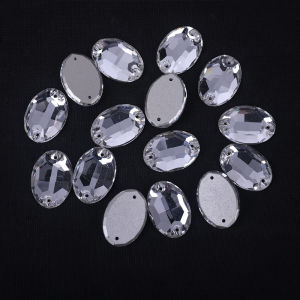 VC K9 high quality Sew On AB Rhinestone Oval chamfer Flatback Glass Crystals for Clothing Wedding Dresses All Decoration DIY