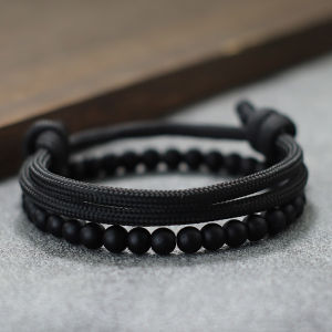 Noter Fashion 2Pcs Men Bracelet Set 2024 Handmade Sliding Adjustable Paracord Braslet Summer Jewelry Surfer Nautical Braclet