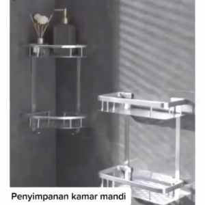 WD Rak Dinding Toilet 2 Susun Rak Sabun Gantung - Rak Toilet Rak Gantung Sabun 2 Susun Aluminium