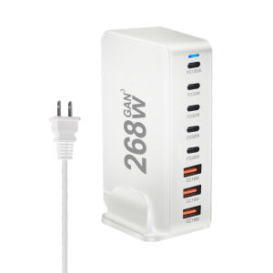 Sạc Để Bàn GaN 268W Với 8 Cổng USB-C Hỗ Trợ Sạc Nhanh PD 3.0 Thiết Kế Nhỏ Gọn Tiện Lợi Dành Cho Điện Thoại Có Đầu Ra Type-C