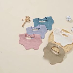 Yếm trẻ em bằng cotton nguyên chất khăn thấm nước bọt thoáng khí điều chỉnh 360 độ (không chứa chất huỳnh quang)