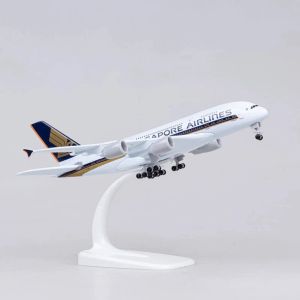 20CM Metal Alloy Aircraft Model A380 Singapore Airlines Airplane Diecast Children Toys Plane Model Toy Child Boys
