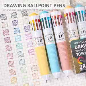 3 Pcs/Set Creative 10 In 1 Colored Drawing Ballpoing Pens 58 Colors Student Painting Diary Writing Pen Stationery