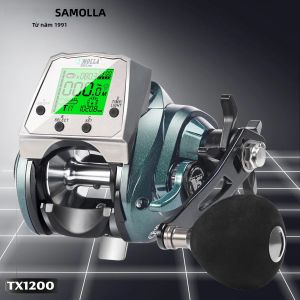 SAMOLLA Máy Câu Cá Điện Tử Thân Rộng Chống Nước Sạc USB Baitcasting Reel Cho Câu Cá Trên Băng Biển Sâu Ocean Beach Lake