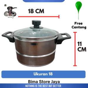 Dandang Nasi Stainles Tutup kaca Free entong Nasi COD