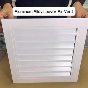 Louvered Air Vent Metal Cover For Ceiling Air Ventilation System 250-500Mm Square Louver Vent Grille Cover Waterproof For Home Improvement Hardware