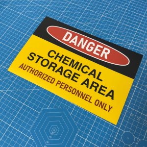 Danger Chemical Storage Area Room Authorized Personnel Only. No Entry. Sticker Sign Signage Label Door. Stor Bahan Kimia