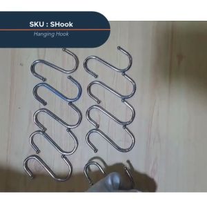 S Hook S Shape Chrome Metal Hanging Hook for Kitchen Cabinet (10 pieces)