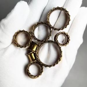 Vintage Round Thistles&thorns Cross Ear Copper Threadless Hollow Ear Tunnel Expansion Ear Gauge Strengther Piercing Earring