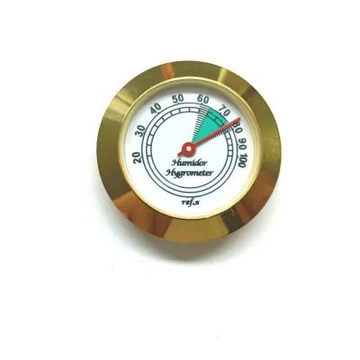 【LM】Mini Brass Analog Hygrometer Humidity Gauge For Humidors 43mm High Accuracy Mechanical Humidity Tester Box Violin Adjustable