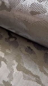 Serat Carbon Fiber 3K Camouflage Hitam Kevlar Fabric Hybrid Aramid 250gsm