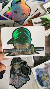Stiker Hologram Zoroo One piece ukuran 8 cm