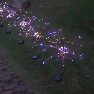 Warmtaste 200/150/90 LED Solar Garden Lights Outdoor Waterproof Firework Lights  Christmas Lights Solar Powered String Lamp with Twinkling and Steady-ON for Garden Patio Yard Flowerbed Parties