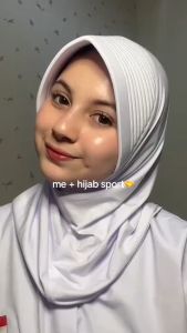 Hijab Instant Sporty Jersey Bergo Instan Sport Spandek Polos Pet Tebal Besar Jilbab Olahraga Pendek/jilbab voly