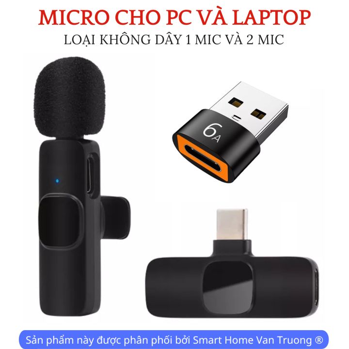 Micro không dây cho máy tính PC Laptop cổng usb A cắm vào là sử dụng ...