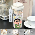 Kochava Cartoon Character Double Drink Straw Water Bottle Portable Student Sports Outdoor Water Jug High Aesthetic Value. 