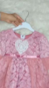 Jfrendfashion - Baju Anak Perempuan Terbaru 6bln-3 Tahun / Dress Anak Bahan Brukat Full Kombi Tile Motif luv Terbaru 2023
