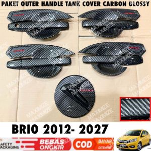 Paket Outer Handle Tank Cover Brio 2012 2016 2018 2024 2025 2026 2027 Carbon Glossy