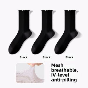 FENGTING | Antibacterial Odor-Resistant Summer Thin Cotton Crew Socks for Women