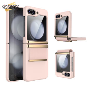 KISSCASE Ultra Thin Skin Feeling Folding Phone Case For Samsung Galaxy Z Flip 6 5 4 3 5G With Leather Strap Hinge Protection Matte Hard PC Anti-fall Shockproof Back Cover For Galaxy Z Flip 6 5 4 3