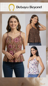DEBAYU Nayo Sleeveless Cotton Short Top for Ladies Tunic/Blouse Size XS to XL Malaysia