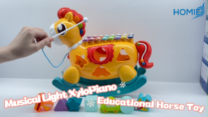 HOMIE 5in1 Musical Light XyloPiano Rocking Horse/Instrument for Kids Xylophone MusicToy Shape Sorter