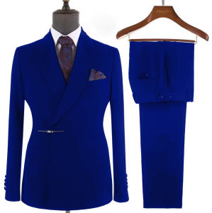 Fashion Style Mens Suit 2-Piece Set Shawl Lapel Double Breasted Blazer with Trousers for Prom Dinner Formal Wedding Men Suits
