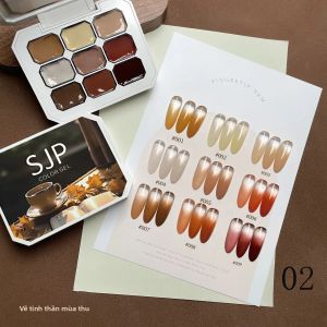 1PC Sơn Móng Tay Màu Trơn 9 Ô Độ Bão Hòa Cao Hiệu Ứng Gradient Dày Gel Tạo Hình Móng Nghệ Thuật Thành Phần ABS 22.5g