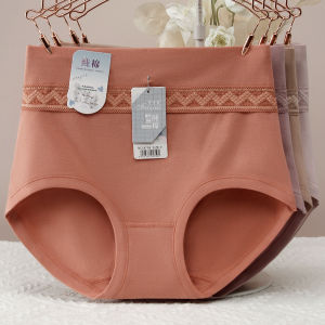 High Waist Underwear Womens Purified Cotton Belly Contracting Hip Lift Body Shaping Bodybuilding Underpants plus Size Fat Sister Lace Briefs Women