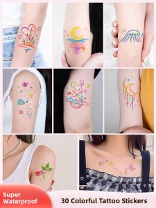MONLEYTA | Colorful Waterproof Temporary Tattoo Stickers For Women Long-lasting Finger Small Pattern Arm Clavicle Paint Cute Stickers