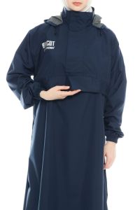 jas hujan gamis/syari bascot anti air bahan taslan premium stylish adem di pakai