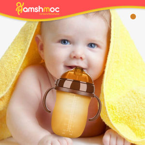 Hamshmoc 150Ml / 250Ml Baby Bottle Silicone With Handle Gravity Ball Newborn Feeding Nursing Bottle Children Learning Cup Anti Leak Portable Feeding Sippy Cup