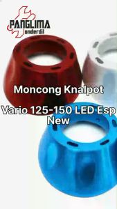 Moncong Knalpot Vario 125-150 LED eSP New-PCX Babet-Besi Universal-Untuk Semua Jenis Motor Beat-NMAX-Lexi-Mio-ADV-Aerox-Spacy-Scoopy Tutup-Cover Ujung-Moncong-End Knalpot-Kenalpot-Cup-Endmuffler Biru-Emas-Merah-Silver