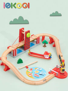 iekool | Wooden Train Track Set Magnetic Wooden Toys Children’s Toy