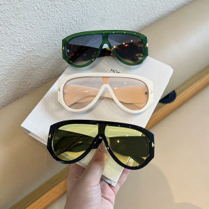 แว่นกันแดดแบบบินขนาดใหญ่ สไตล์วินเทจ ใส่สบาย สำหรับผู้ชายและผู้หญิง แว่นกันแดดแบบลำลอง สีเหลือง ป้องกันแสงแดด สำหรับขับรถ