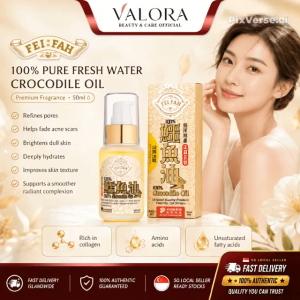 Fei Fah 100% Crocodile Oil 50ml 【SG】 | Premium Fragrance| Skincare Oil Dry Skin Pores Acne Marks & Dull Skin | 鳄鱼油