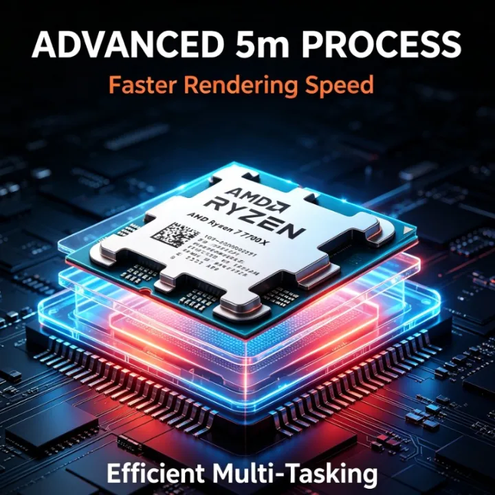 AMD | AMD R7 7700X Socket AM5 CPU 8‑Core 16‑Thread 4.5GHz 5NM 32MB L3 Cache PN 100‑000000591 Tray Processor Without Cooler