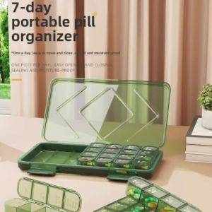 Portable Medicine Dispensing Box - Weeklong Supply Three Meals a Day Medicine Organizer for Easy Daily Dosage Management