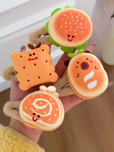 Jepit Rambut Anak Lucu Karakter Burger Roti Jepitan Hairclip Premium Aksesoris Rambut Anak