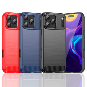 Slim Brushed Carbon Fiber Texture Anti-Slip Soft TPU Shockproof Phone Case for iPhone 17 Pro Max Case17 Air 16 Pro Max 16E 15 Plus 14 Pro 13 12 11