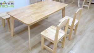 โต๊ะเขียนหนังสือเด็ก โต๊ะเรียนหนังสือ รูป 60x120x55 และเฉพาะโต๊ะ บ้านไม้ณิชา