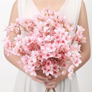 40cm Artificial Cherry Blossom Branch Silk Simulation Flower For Home Room Vase Decoration DIY Wedding Decor Bridal Bouquet