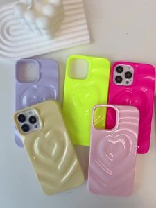 NEW ELEGANT ! 3D CANDY COLOUR HEART TEXTURED SHAPED CASE 15 PROMAX 15 PRO 15 14PROMAX 14PRO 14 13PROMAX 13PRO 13 12PROMAX 12PRO 12 11