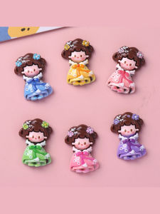 Cartoon glossy cape princess girl DIY resin accessory jewelry six princess journal material DIY accessory court style