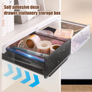 Under Desk Storage Drawers / Slide Out-Drill-On or Self-Adhesive Large&Medium Drawer Under Desk Organizer / Under Table Drawer for Home Office School Organization and Storage